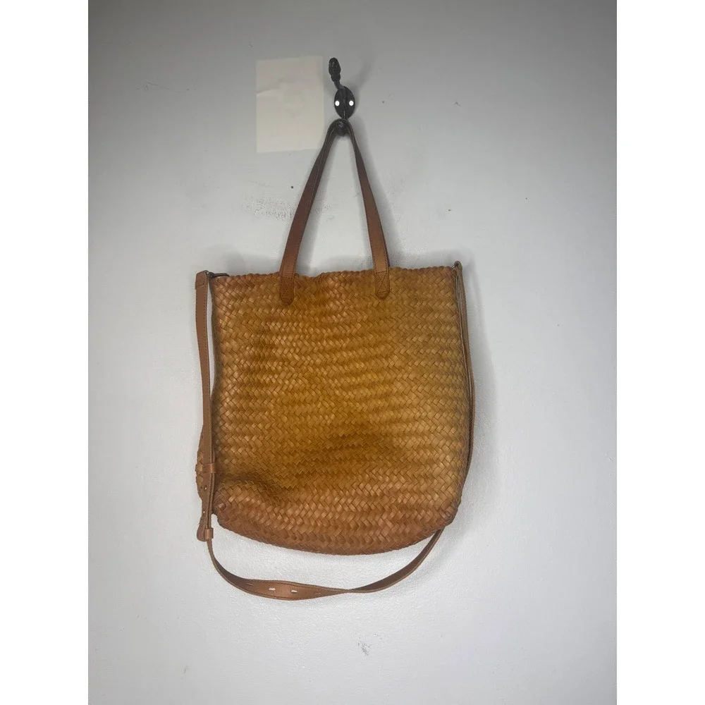 Madewell The Medium Transport Tote: Woven Leather Edition brown